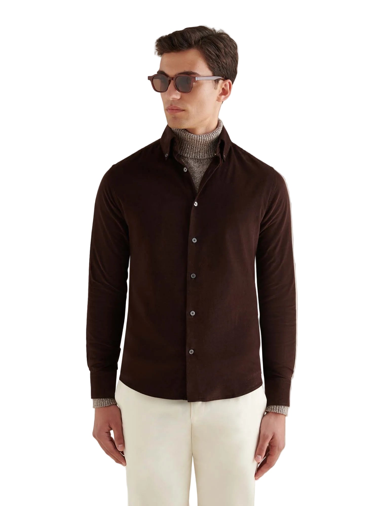 Peckham Rye Micro Cord Button Java Down Shirt